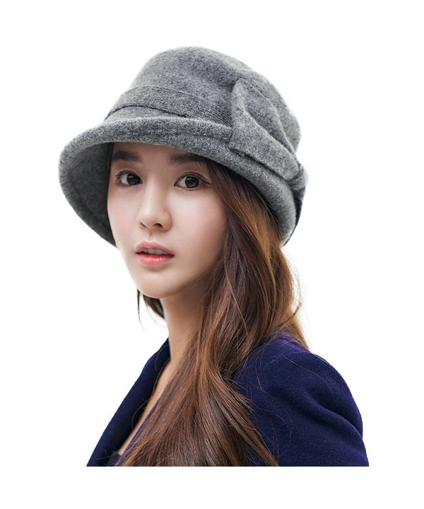 Womens S Vintage Wool Felt Cloche Bucket Bowler Hat Winter