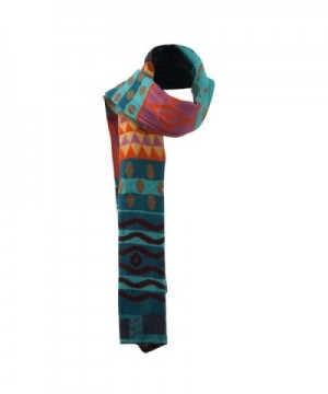 Womens Tribal Print Scarf Blue in Cold Weather Scarves & Wraps