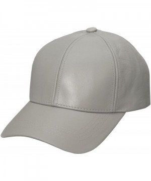 Grey Genuine Leather Baseball Cap Hat Made In The USA - CF119TIWU31