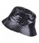 ORSKY Packable Waterproof Bucket Hat Polka Dot Wide Brim Rain Hats For Women Girls - Black - CR1884LLSI8