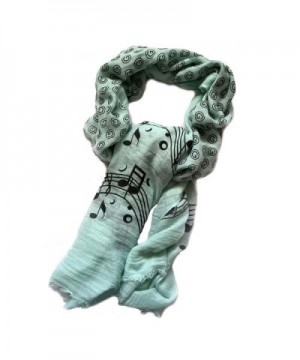 Music Note Scarf - Mint Sea Green Print: Gift for Music Teacher or College Student - CV11YL5S7DT