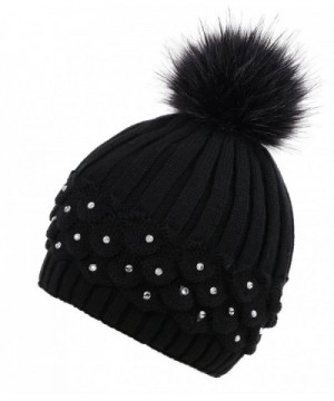 Arctic Cable Beanie Sequins Pompom