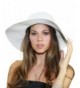 NYFASHION101 Women's Floppy Large Brim Black Band Beach Sun Hat - White - CF12F78GDEN