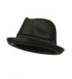 Men's Paper Woven Straw Fedora - Black - CR11JQNZG67