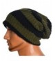 Men's Lined Beanie Slouch Skull Knit Large Baggy Cap Ski Winter Hat - Green - CU12MEFAW6B