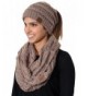 Funky Junque CC Messy Bun BeanieTail Bundled w Matching Infinity Scarf - A Confetti Taupe Design - C2180MYWE4Y