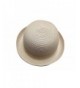 JTC Lady Straw Sun Hat Roll up Brim Bowler Visor Cap 11colors - Beige - C111KGMR1MT