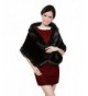 Sweetdresses Women's Faux Fur Wrap Cape Shawl Jacket - Black - C912699QXZX