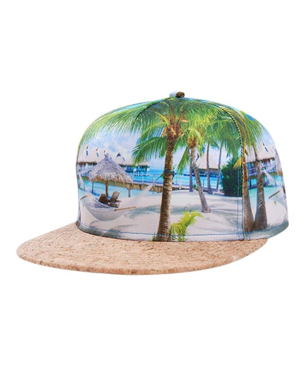 Galaxy Hawaii Coconut Tree Print Flatbill Visor Snapback Cap Baseball ...