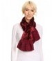 Sakkas Nadia Long Thin Soft Warm Comfort Faux Fur Scarf With Flare Ruffle Ends - Burgundy - C412MWYCO7A