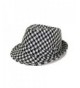 Unisex Classic Houndstooth Fedora Hat - Different Colors Available - Black & White - C911G2UB8IH