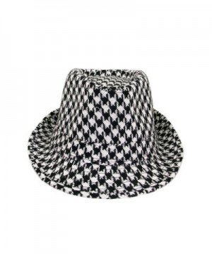 Unisex Classic Houndstooth Fedora Black