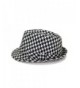 Unisex Classic Houndstooth Fedora Black in Men's Fedoras