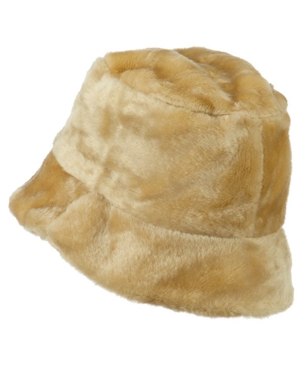 Faux Fur Large Brim Bucket Hat Beige C711NY3CBD1