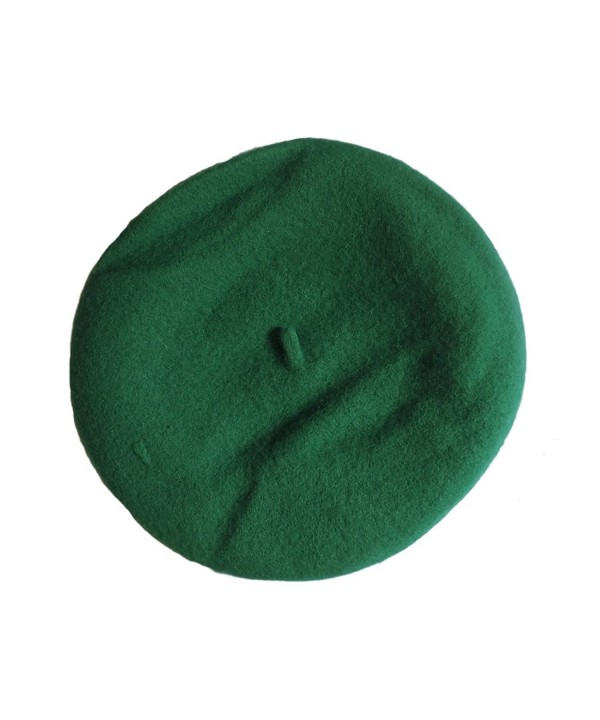 100% Wool Kelly Green Beret French Parisian Hat CK11KT6GWZ9