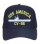 USS America CV-66 Baseball Cap. Navy Blue. Made in USA - CP12O9VL1ZW