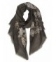 GERINLY Delicate Embroidery Floret Wrap Scarf Gift for Women - Dark Gray - CX1809RK57L