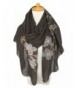 GERINLY Delicate Embroidery floret Scarf